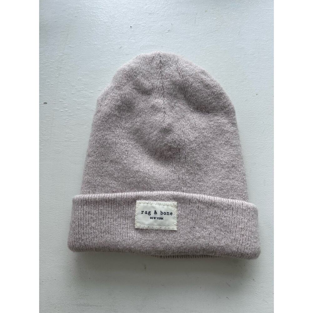 rag & bone Addison Beanie Beige Knit Wool Blend Women's One Size. Clean Girl